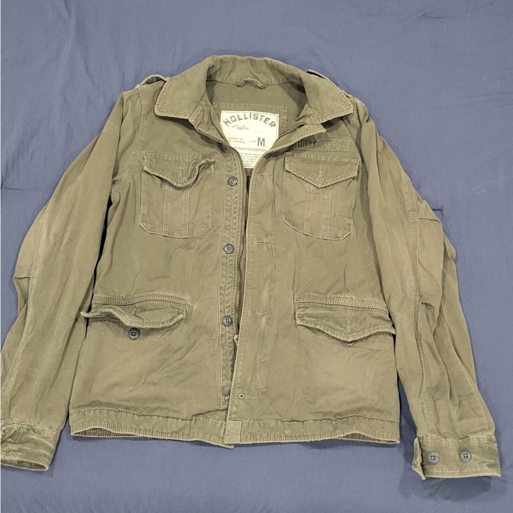 Hollister Men's Khaki Military Jacket
